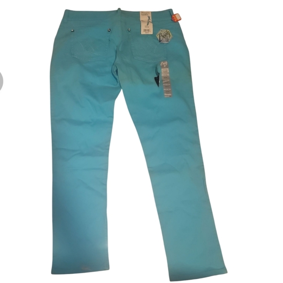 Vintage Wrangler sadie boot cut turquoise stretch denim jeans 36 x 31 western - Picture 8 of 8